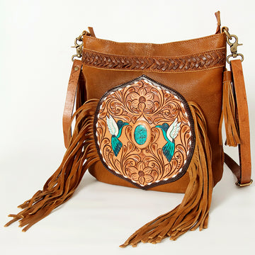 American Darling Large Crossbody Hand Tooled Genuine Leather Western Women Bag Handbag Purse | for Cute